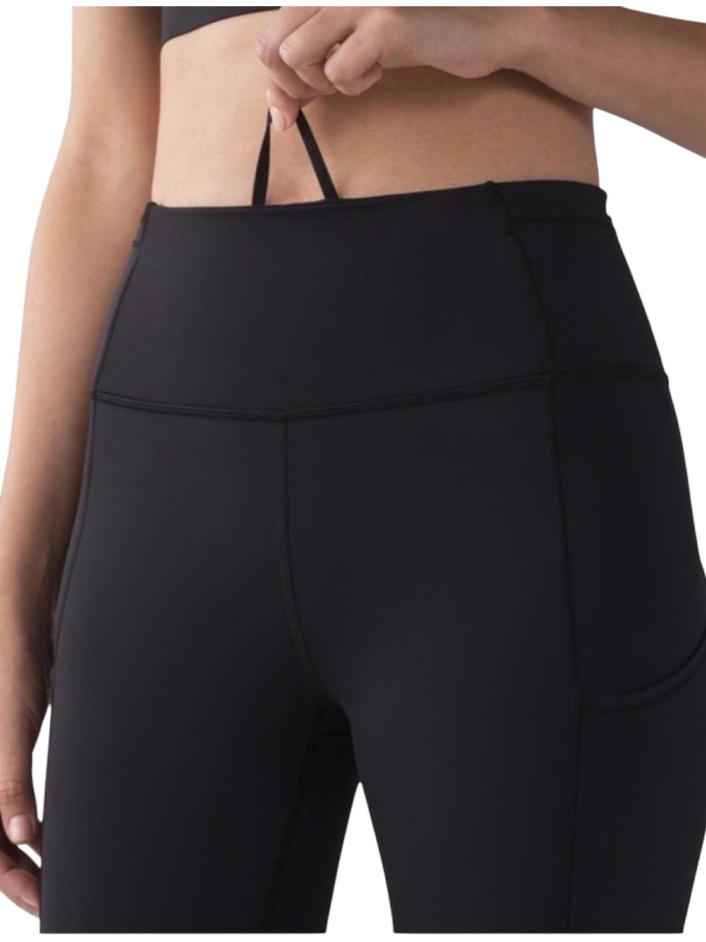 Lululemon Fast and Free 19” Reflective Crop Legging Black Sz 10 Like New - Picture 4 of 10